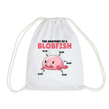 Blobfish Explanation Anatomy of an Blobfish - Drawstring Bag - white - Front