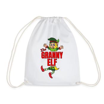 The Granny Elf Elfe Partnerlook Weihnachtself - Turnbeutel - Weiß - Vorne