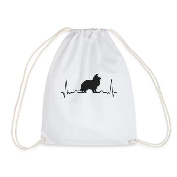 Sheltie Heartbeat Chien de troupeau Shetland Sheepdog - Sac de sport léger - blanc - Devant