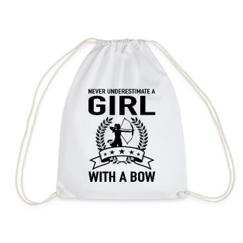 Archery Girl Archer Archery - Drawstring Bag - white - Front