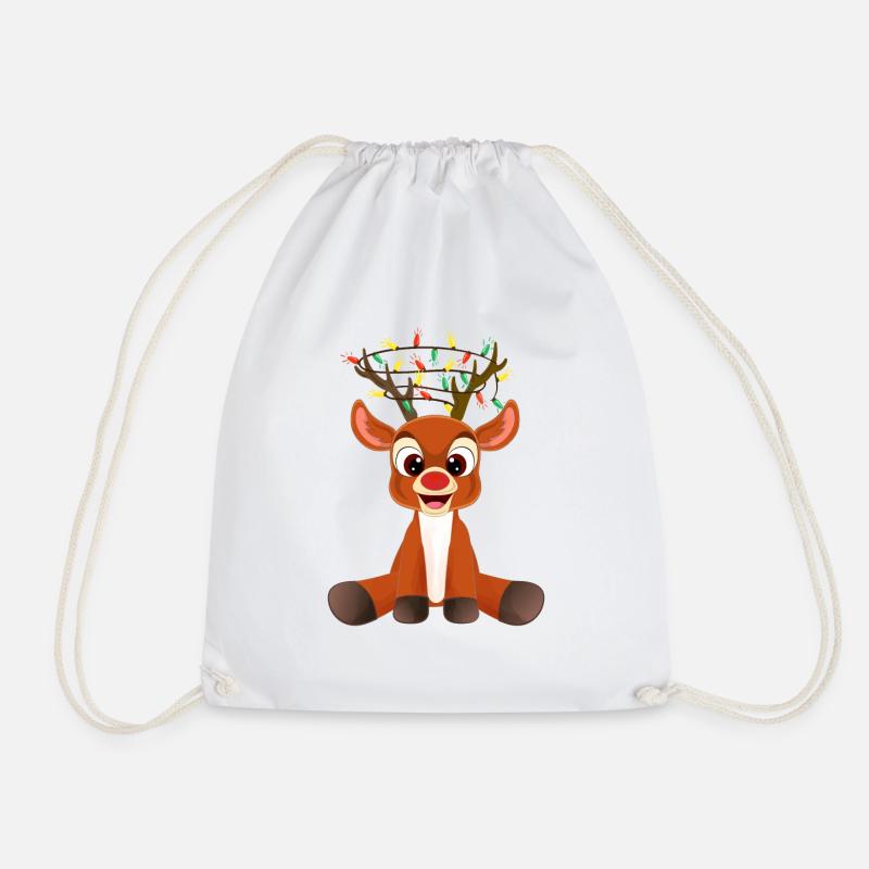 Elch Rentier Weihnachten Geschenk - Turnbeutel - Weiß
