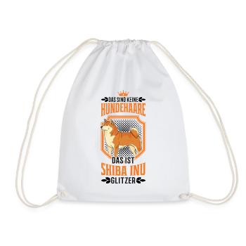 Shiba Inu Glitzer - Turnbeutel - Weiß - Vorne