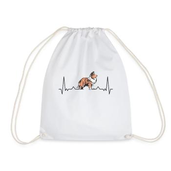 Sheltie Heartbeat Chien de troupeau Shetland Sheepdog - Sac de sport léger - blanc - Devant
