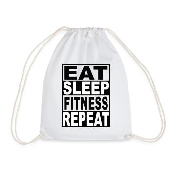 Eat Sleep Fitness Repeat - Turnbeutel - Weiß - Vorne