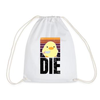 LE Canard Die Die avec Couteau Canard Avec Couteau Mème - Sac de sport léger - blanc - Devant