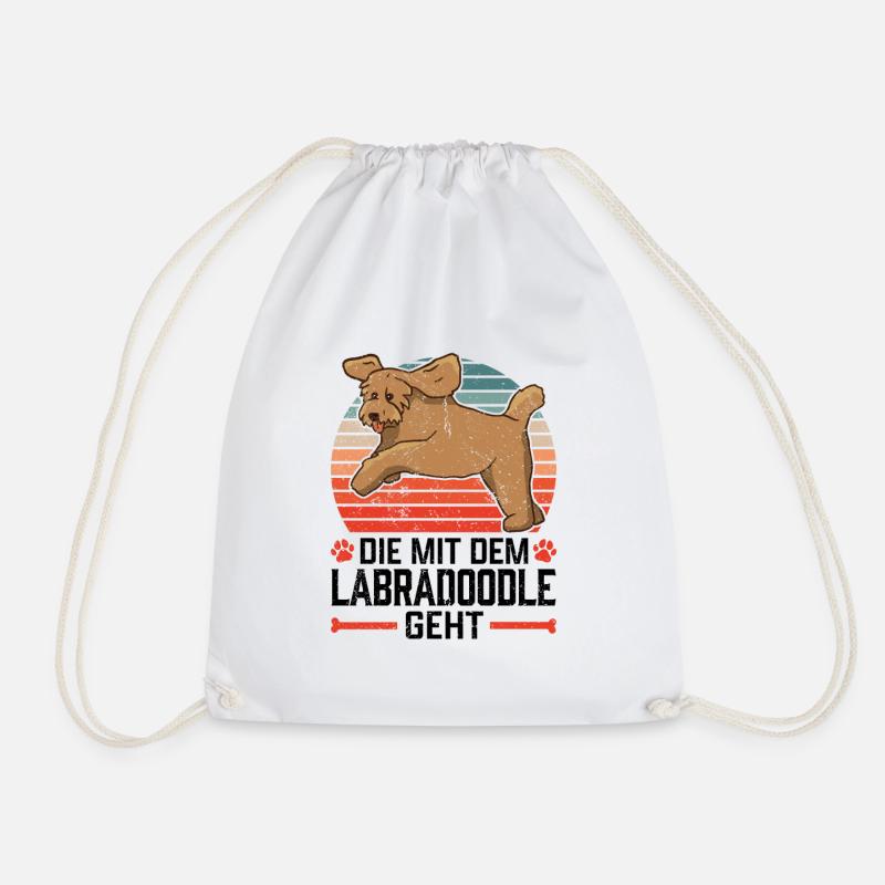 Die mit dem Labradoodle Australian Labradoodle - Turnbeutel - Weiß
