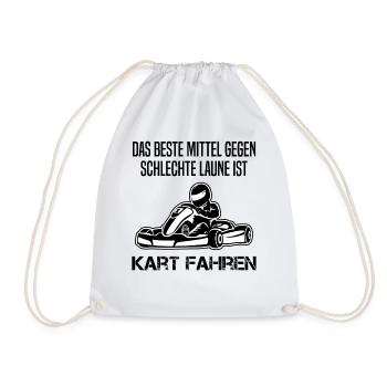 Kart Gokart Kartsport Kartfahrer Spruch Geschenk - Turnbeutel - Weiß - Vorne