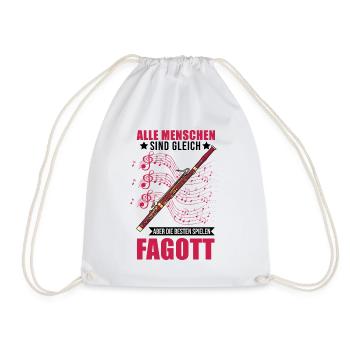 Fagott Fagottist Fagottspieler - Turnbeutel - Weiß - Vorne