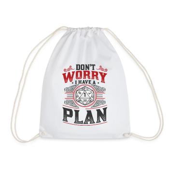 Ne vous inquiétez pas, j’ai un plan D20 RPG Gamer - Sac de sport léger - blanc - Devant