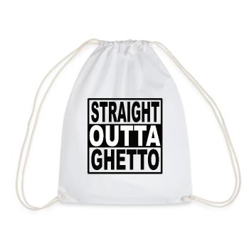 Straigt Outta Ghetto - Turnbeutel - Weiß - Vorne