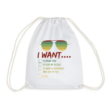 I Want To Break Free Sunglasses Summer - Drawstring Bag - white - Front