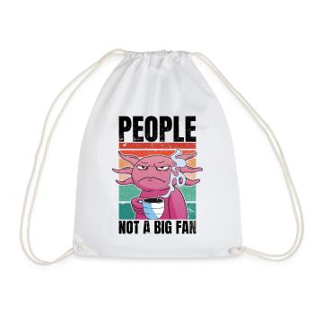 Axolotl with coffee - People Not A Big Fan - Drawstring Bag - white - Front