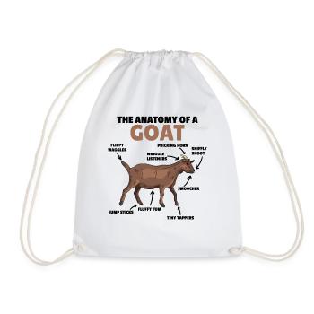 Explication de l’anatomie d’une chèvre mignonne - Sac de sport léger - blanc - Devant