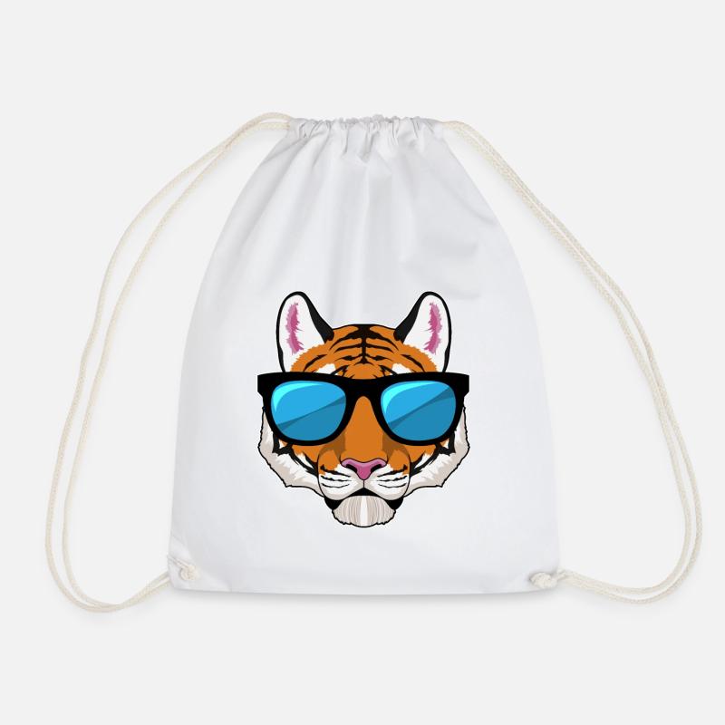 Tiger mit Sonnenbrille - Turnbeutel - Weiß