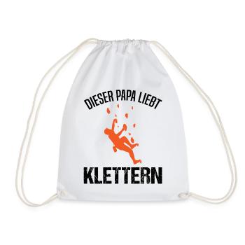 Kletterer Papa Spruch Kletterwand Geschenk - Turnbeutel - Weiß - Vorne