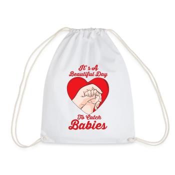 Naissance de bébé Sage-femme Obstétrique Obstétricien - Sac de sport léger - blanc - Devant