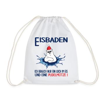 winterbader winterschwimmen pudelmütze eisbaden - Turnbeutel - Weiß - Vorne