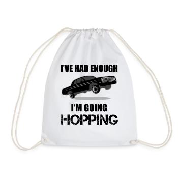Lowrider Jumpcar Auto Lustiger Spruch Geschenk - Turnbeutel - Weiß - Vorne