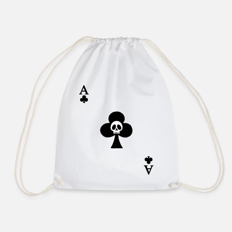 Crâne et as de trèfle - Sac de sport léger - blanc