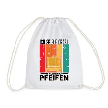 Ich spiele Orgel Um mich herum nur Pfeifen - Turnbeutel - Weiß - Vorne