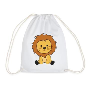 Lion mignon animaux pour les enfants Roi Lion - Sac de sport léger - blanc - Devant