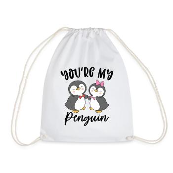 You're my Penguin Valentines Day Couples - Drawstring Bag - white - Front