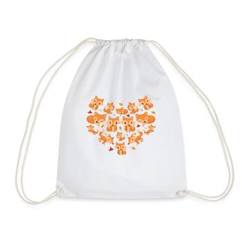 Renards en forme de cœur, renard doux pour les femmes - Sac de sport léger - blanc - Devant
