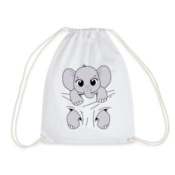 Bébé Éléphant Animal Drôle Porter Bébé Éléphant - Sac de sport léger - blanc - Devant