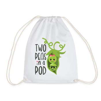 Two Peas in a Pod Valentines Day In Love - Drawstring Bag - white - Front
