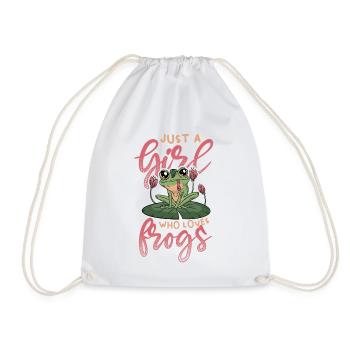 Just a girl who loves frogs - Frog Lady - Drawstring Bag - white - Front