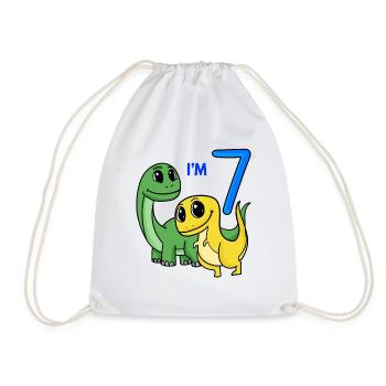7. Geburtstag Junge - 7 Jahre Geschenk - Turnbeutel - Weiß - Vorne