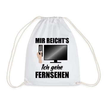 Fernsehen Fernseher TV Kino Filme Spruch Geschenk - Turnbeutel - Weiß - Vorne