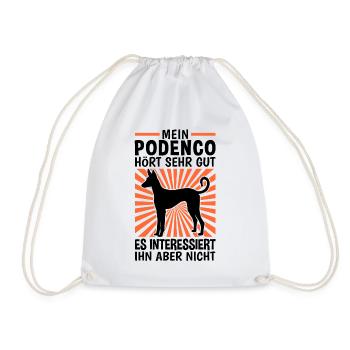 Podenco Ibicenco hört gut Ibizan Hound - Turnbeutel - Weiß - Vorne