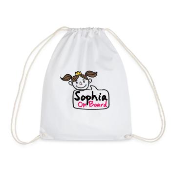 Sophia On Board - Drawstring Bag - white - Front