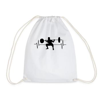Bodybuilder Strength Sport Squats Squats Gift - Drawstring Bag - white - Front