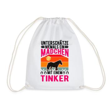 Irish Tinker Pferd Mädchen Tinkerpferd - Turnbeutel - Weiß - Vorne