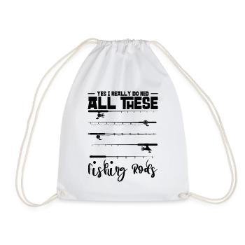 Oui, j’ai vraiment besoin de toutes ces cannes à pêche Angeln - Sac de sport léger - blanc - Devant