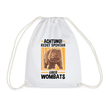 Redet spontan über Wombats Beuteltier Wombat - Turnbeutel - Weiß - Vorne