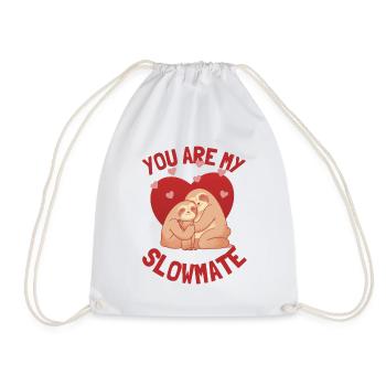 You Are My Slowmate - Valentine's Day Sloths - Drawstring Bag - white - Front