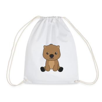 Wombat animaux mignons pour les enfants wombats drôles - Sac de sport léger - blanc - Devant