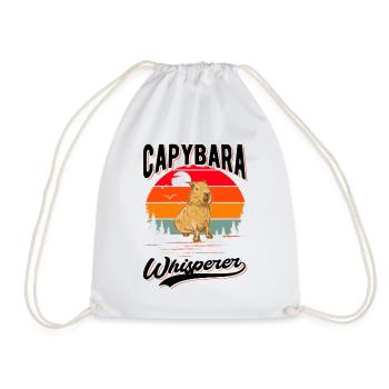 Capybara Whisperer Wasserschwein Capibara - Drawstring Bag - white - Front