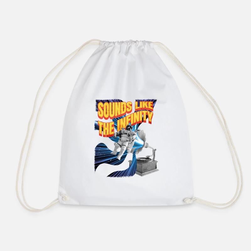 ElementTextsMusicAstronaut Design - Drawstring Bag - white