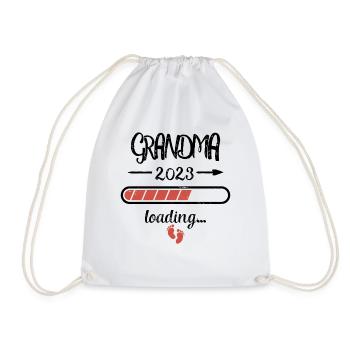 Granny 2023 Loading pregnancy grandmother birth - Drawstring Bag - white - Front