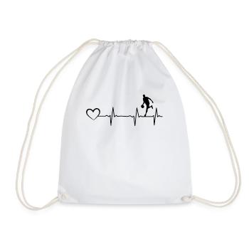 Basketball Heartbeat Heart EKG Heartline - Turnbeutel - Weiß - Vorne