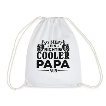 Daddy I So sieht ein richtig cooler Papa aus I - Turnbeutel - Weiß - Vorne