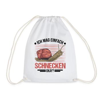 Ich mag einfach Schnecken okay? Schnecke - Turnbeutel - Weiß - Vorne