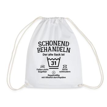 Schonend Behandeln 31. Geburtstag Der Alte Sack 31 - Turnbeutel - Weiß - Vorne