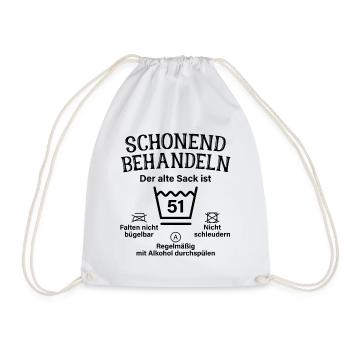 Schonend Behandeln 51. Geburtstag Der Alte Sack 51 - Turnbeutel - Weiß - Vorne