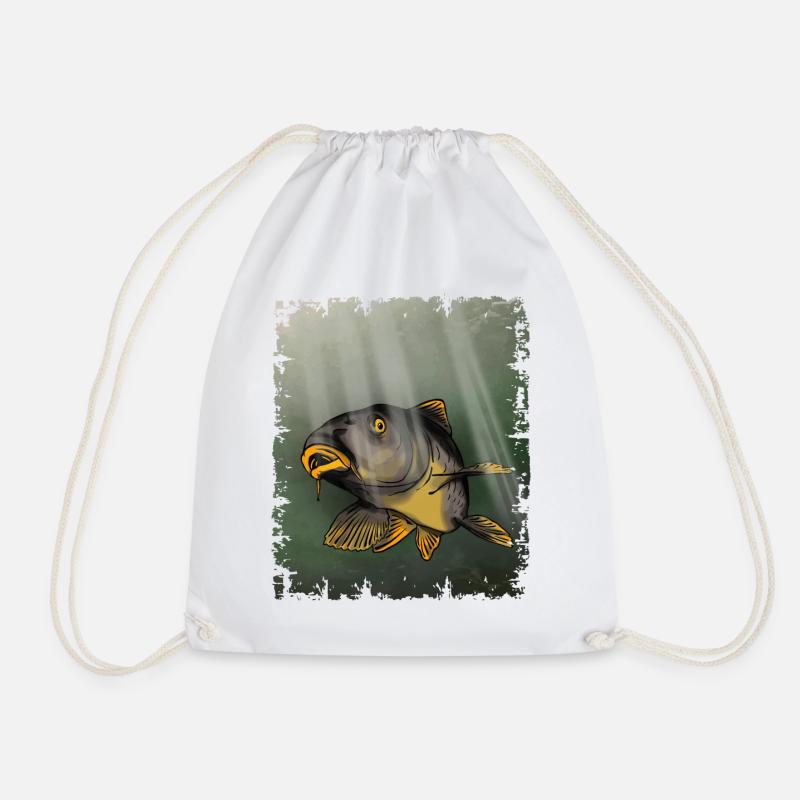 Karpfenfischen Unterwasserfisch-Design - Turnbeutel - Weiß