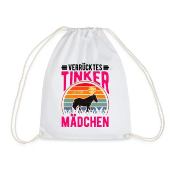 Verrücktes Tinker Mädchen Tinkerpferd - Turnbeutel - Weiß - Vorne